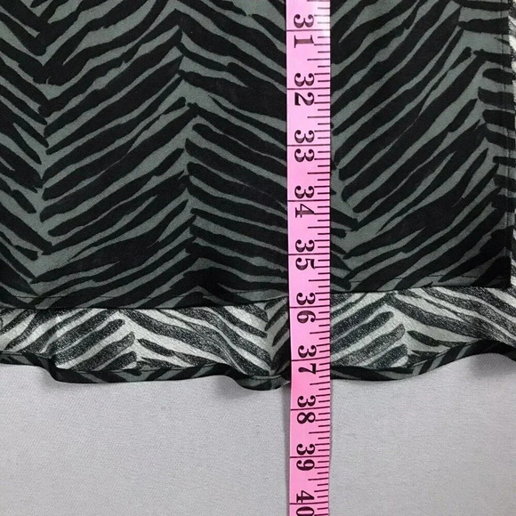 $299 ANINE BING Dolly Silk Skirt Zebra Print Size XS Midi Slit Willow Green Gray - Picture 14 of 16